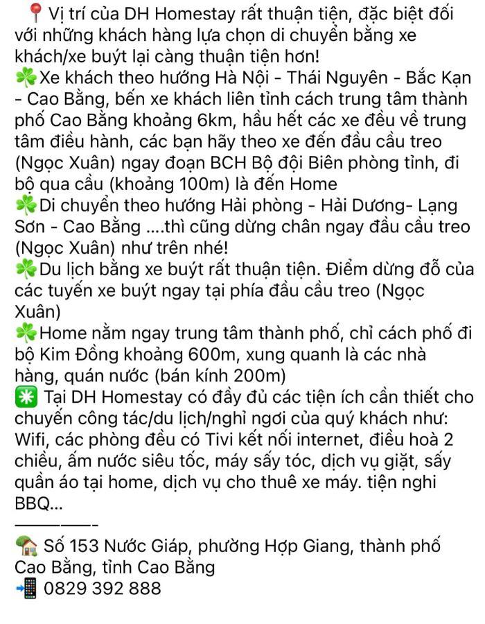 Dh Homestay Cao Bang Kültér fotó